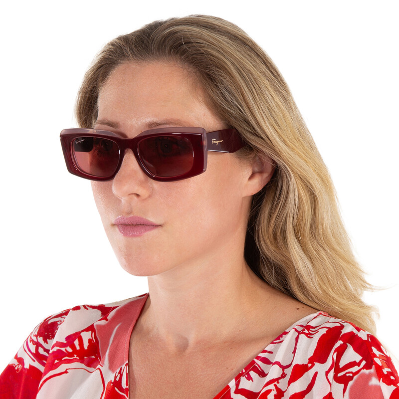 Ferragamo Salvatore Ferragamo Burgundy Rectangular Ladies