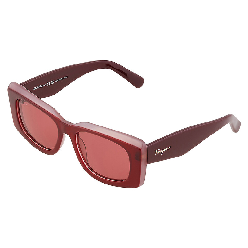 Salvatore‎ Ferragamo  Deep Burgundy Sunglasses. Salvatore Ferragamo Burgundy Wrap Sunglasses | DBLTKE Luxury  main image 3