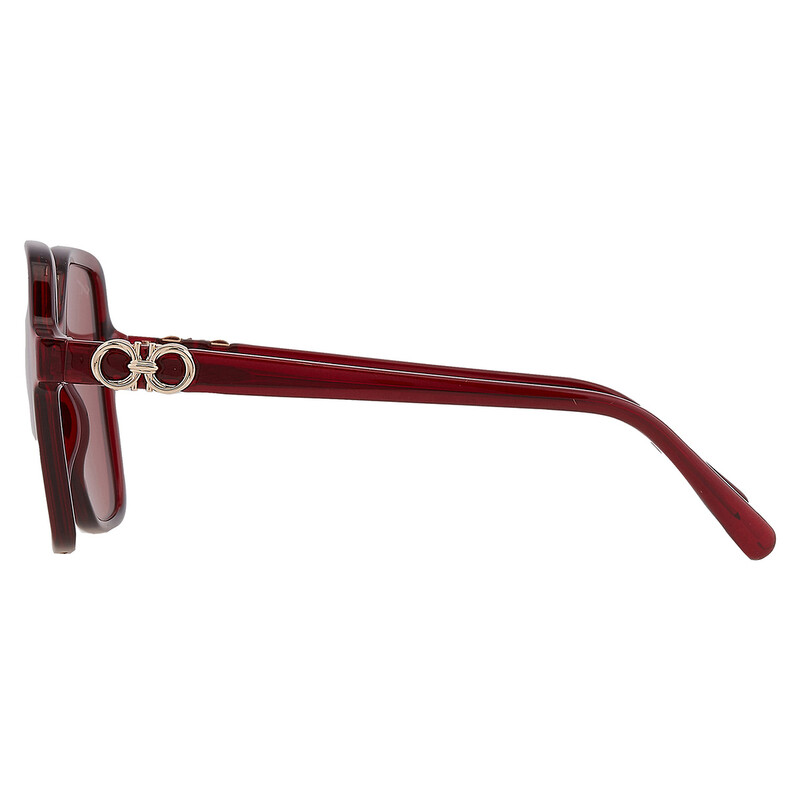 Ferragamo Salvatore Ferragamo Burgundy Square Ladies Sunglasses