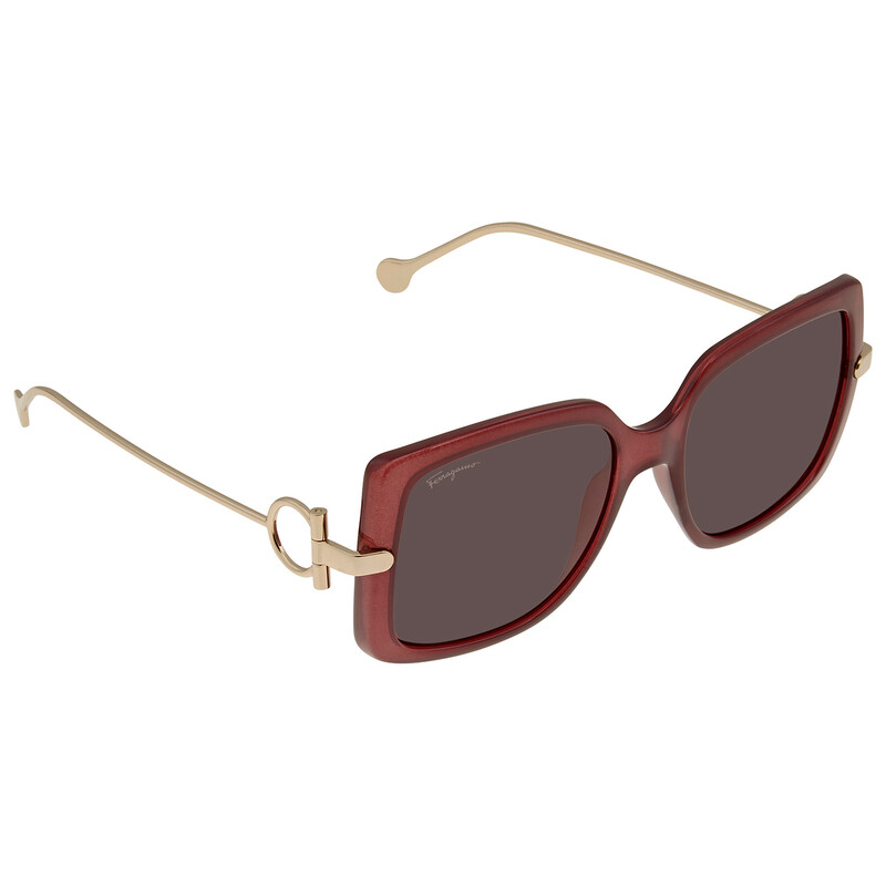 Ferragamo Salvatore Ferragamo Burgundy Square Ladies Sunglasses