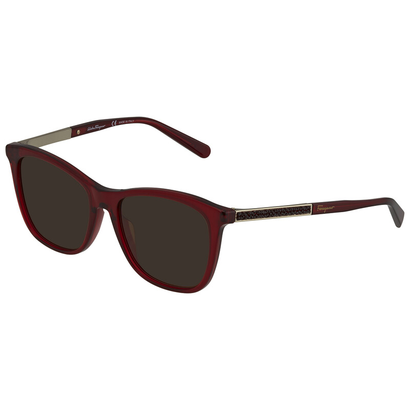 Ferragamo Salvatore Ferragamo Crystal Red Rectangular Sunglasses