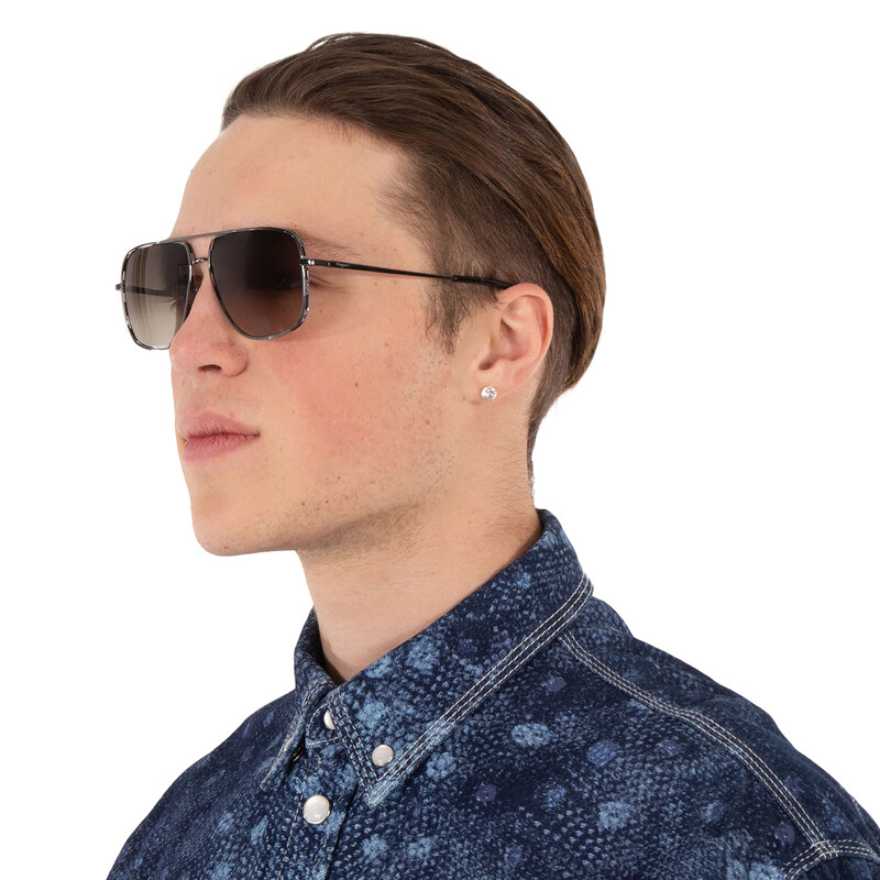 Ferragamo Salvatore Ferragamo Dark Grey Navigator Men's Sunglasses