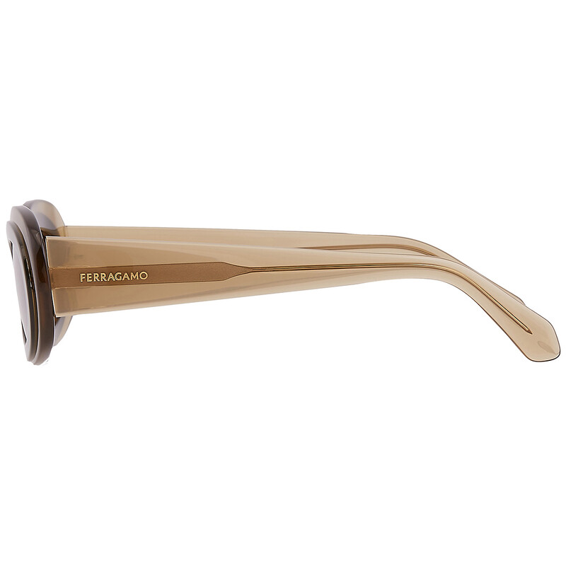 Ferragamo Salvatore Ferragamo Dark Grey Oval Ladies Sunglasses