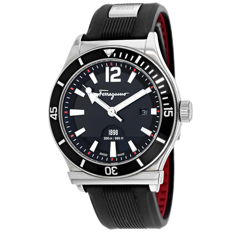 【希少】Salvatore Ferragamo フェラガモ 腕時計 FF3 Salvatore Ferragamo Firenze Quartz Black Dial Men's Watch FF3