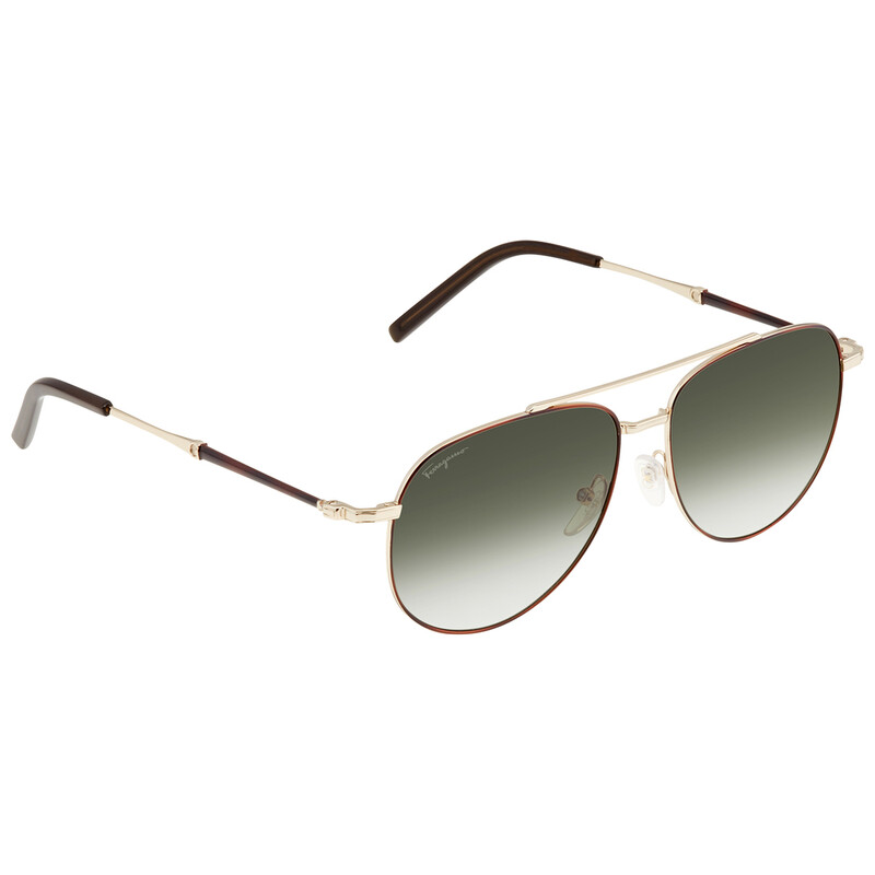 Salvatore Ferragamo　サングラス　1051　グリーンレンズ Ferragamo Salvatore Ferragamo Green Round Sunglasses SF911S 210 53