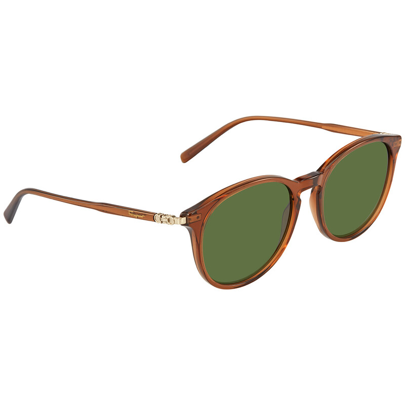 Salvatore Ferragamo Green Sunglasses FERRAGAMO Vintage Sunglasses Green Oval Wrap Rectangular  main image 4