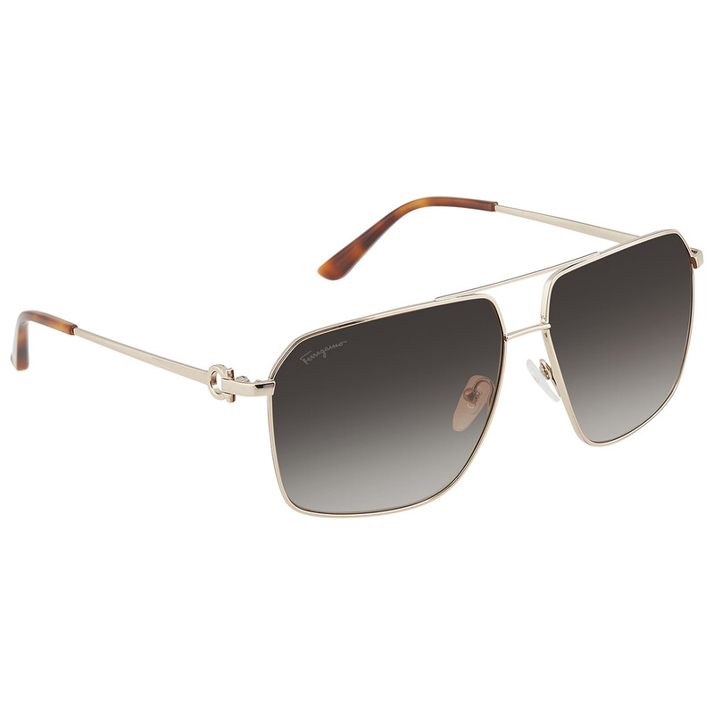 Ferragamo Salvatore Ferragamo Grey Pilot Men's Sunglasses SF238S