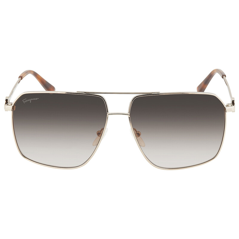 Ferragamo Salvatore Ferragamo Grey Pilot Men's Sunglasses SF238S