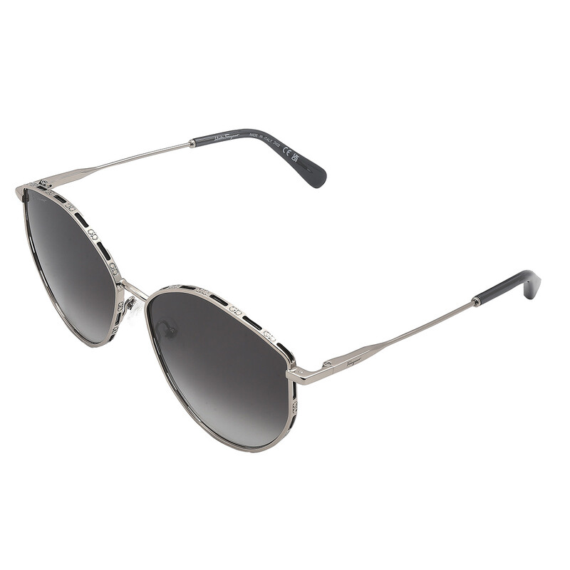 Salvatore Ferragamo Women Sunglasses Silver/ Grey Full Rim Frame SF264S 785 New Salvatore Ferragamo Women Sunglasses Silver/ Grey Full Rim  main image 2