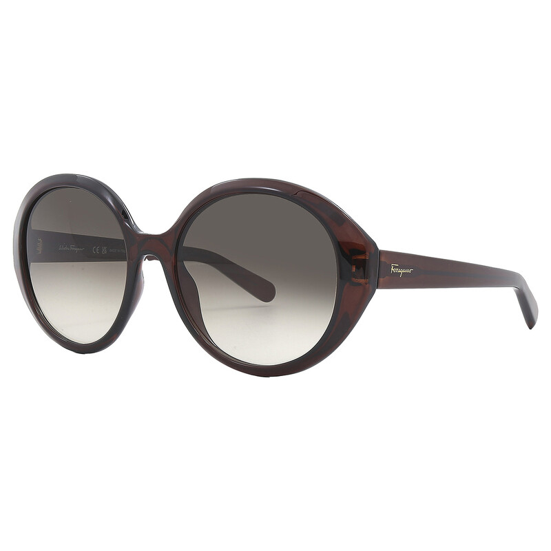 Salvatore Ferragamo Oval brown sunglasses with gray gradient lenses Amazon.com: Salvatore Ferragamo Grey gradient Oval Ladies  main image 4