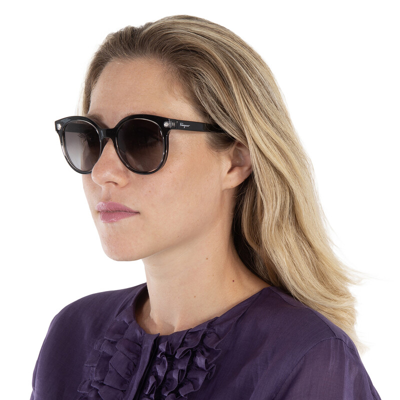 Ferragamo Salvatore Ferragamo Grey Gradient Round Ladies