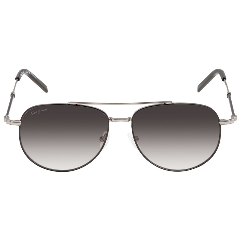 Ferragamo Salvatore Ferragamo Grey Pilot Unisex Sunglasses SF226S