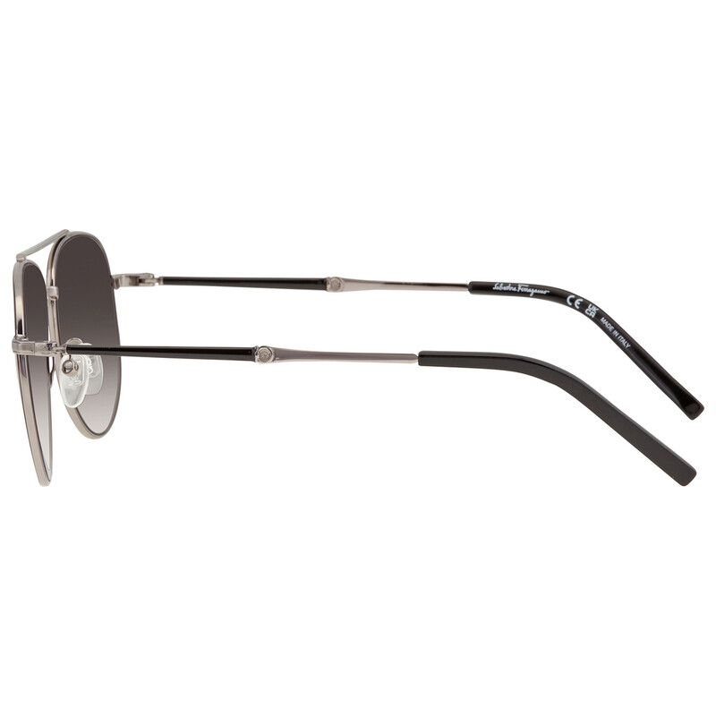 Ferragamo Salvatore Ferragamo Grey Pilot Unisex Sunglasses  display picture 3