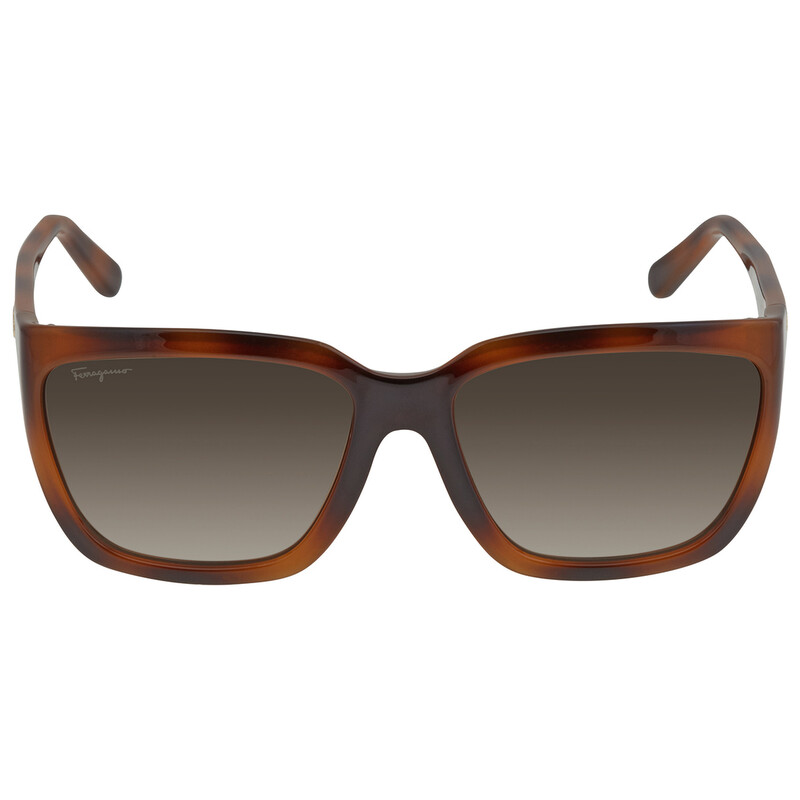 Ferragamo Brown Gradient Rectangular Ladies Sunglasses SF1018S 214