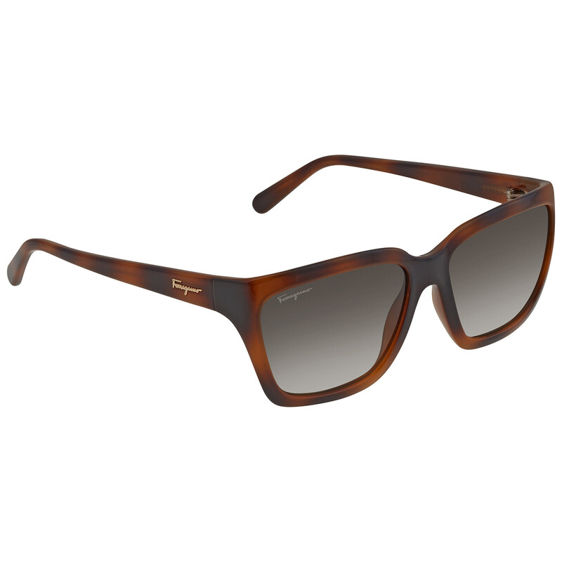 Ferragamo Brown Gradient Rectangular Ladies Sunglasses SF1018S 214