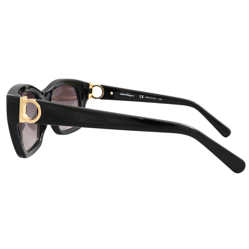 Salvatore Ferragamo SF1012S 001 Sunglasses Black Rectangle Frame, Grey Lenses salvatore-ferragamo-sf1012s-  main image 4