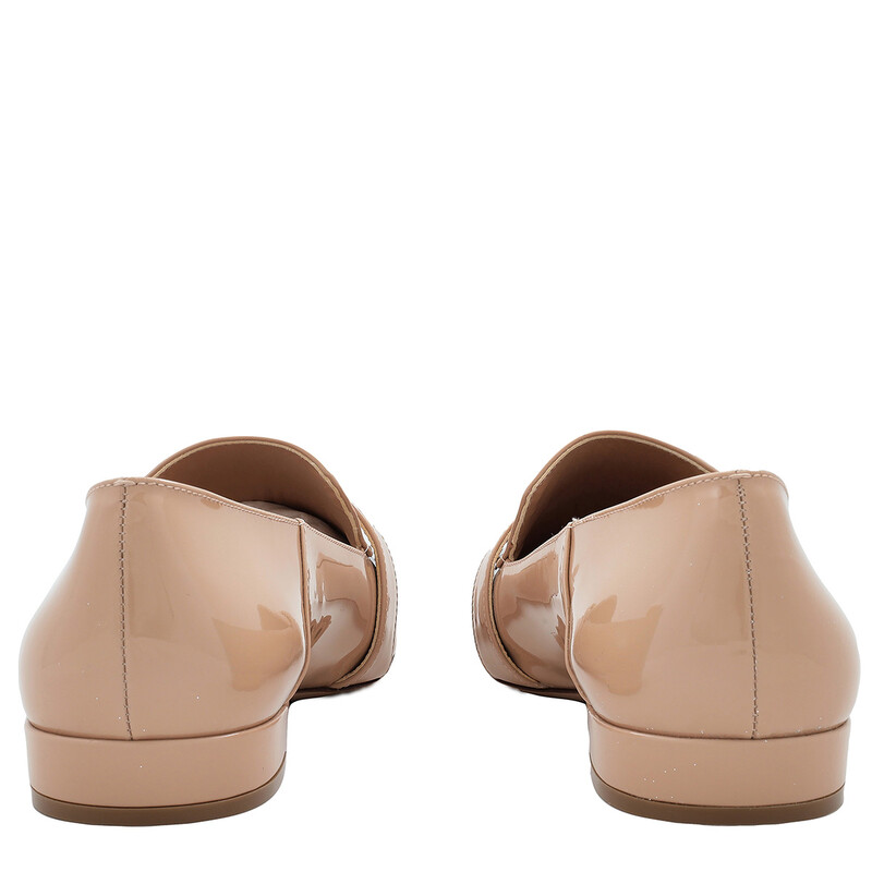 Ferragamo Salvatore Ferragamo Ladies Beige Patent Leather Vara