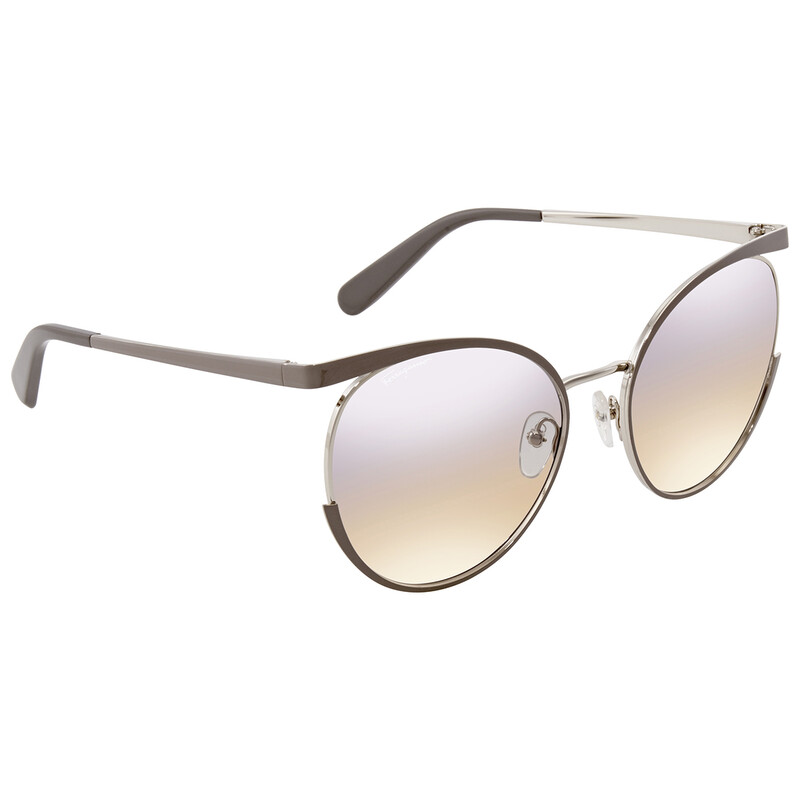 Ferragamo Salvatore Ferragamo Ladies Grey Round Sunglasses SF165S