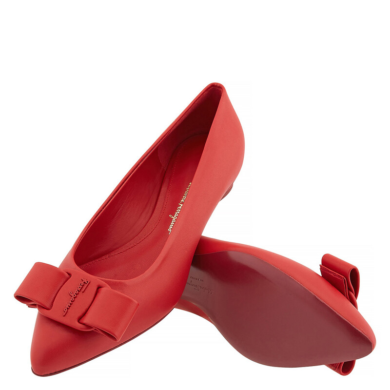 Ferragamo Ladies Red Flats, US Size 4.5 01R252741094 - Shoes