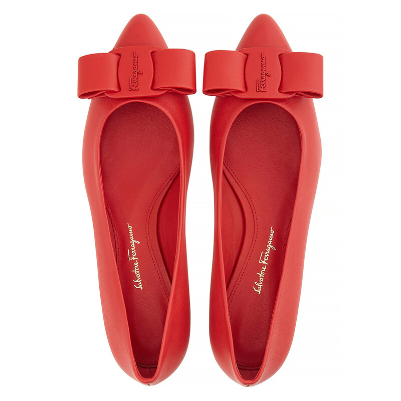 Ferragamo Ladies Red Flats, US Size 4.5 01R252741094 - Shoes
