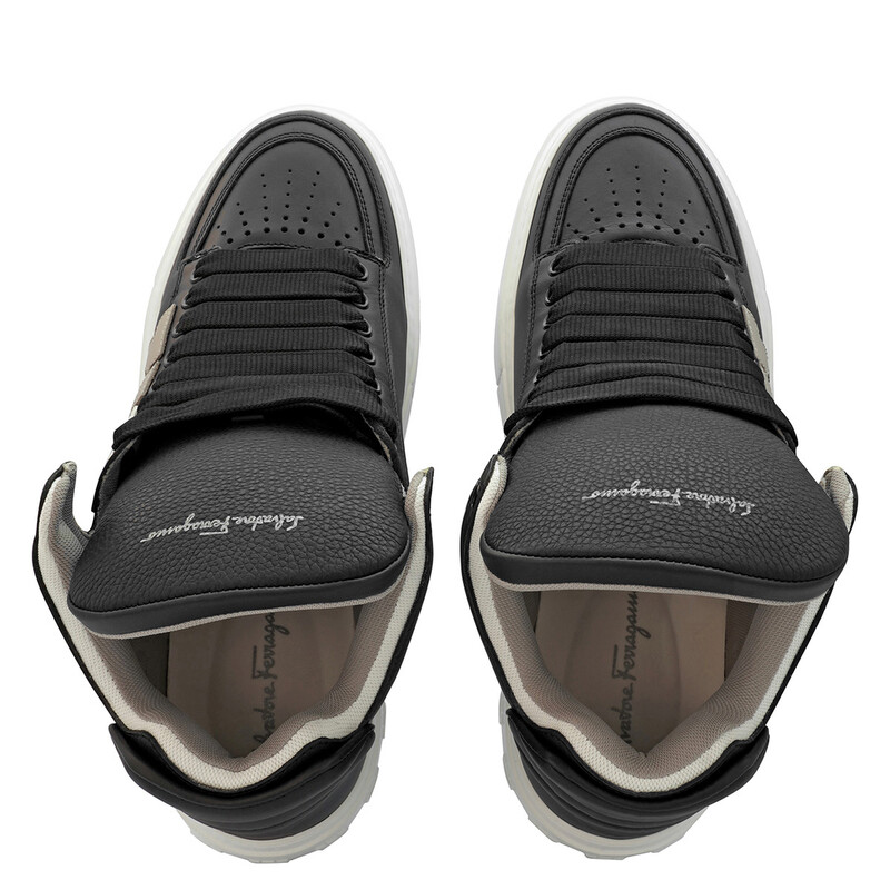 Ferragamo Men's Black Sneakers, US Size 5 020685751379 - Shoes