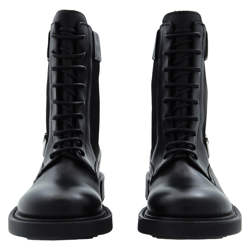 Ferragamo Lace-Up Leather Combat Boots 020953756557 - Shoes - Jomashop