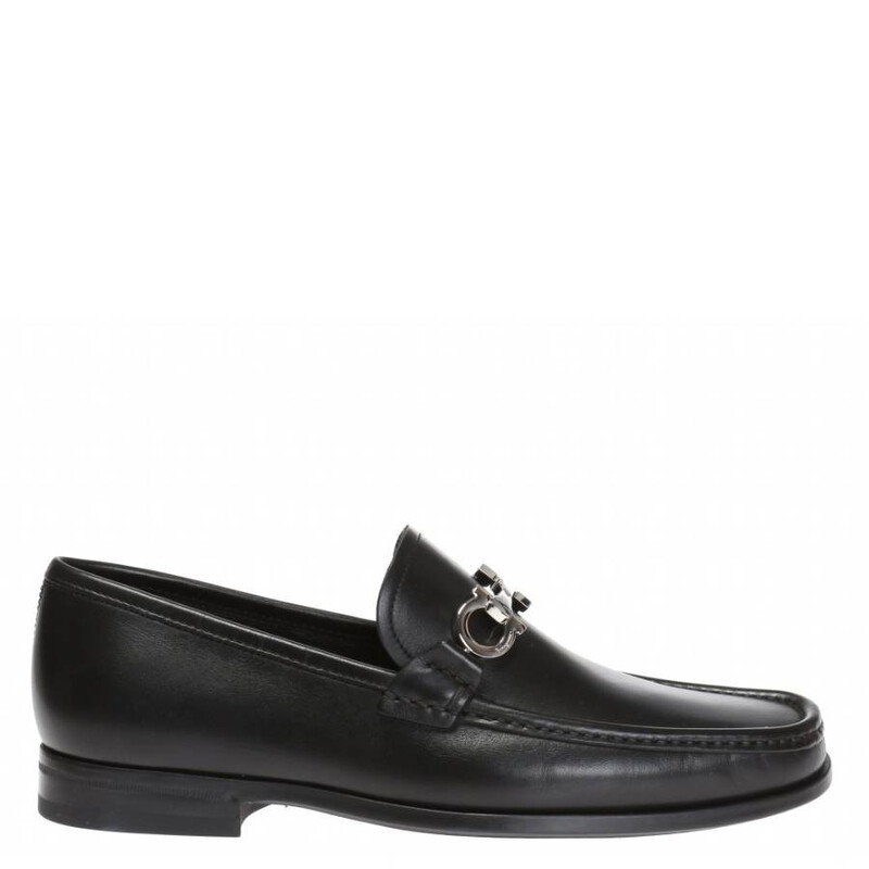 Ferragamo Reversible Gancini Ornament Leather Moccasins, Size 6