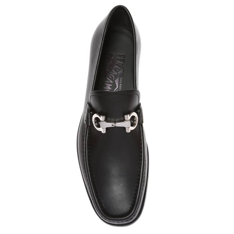 Ferragamo Reversible Gancini Ornament Leather Moccasins, Size 6
