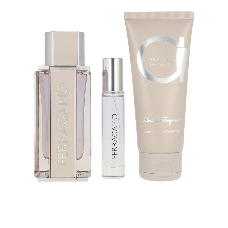 Salvatore Ferragamo Men's Bright Leather 3pcs EDT Gift Set Fragrances 8052464893485