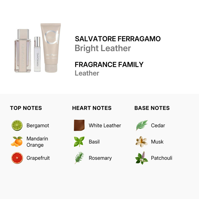 Salvatore Ferragamo Men's Bright Leather 3pcs EDT Gift Set