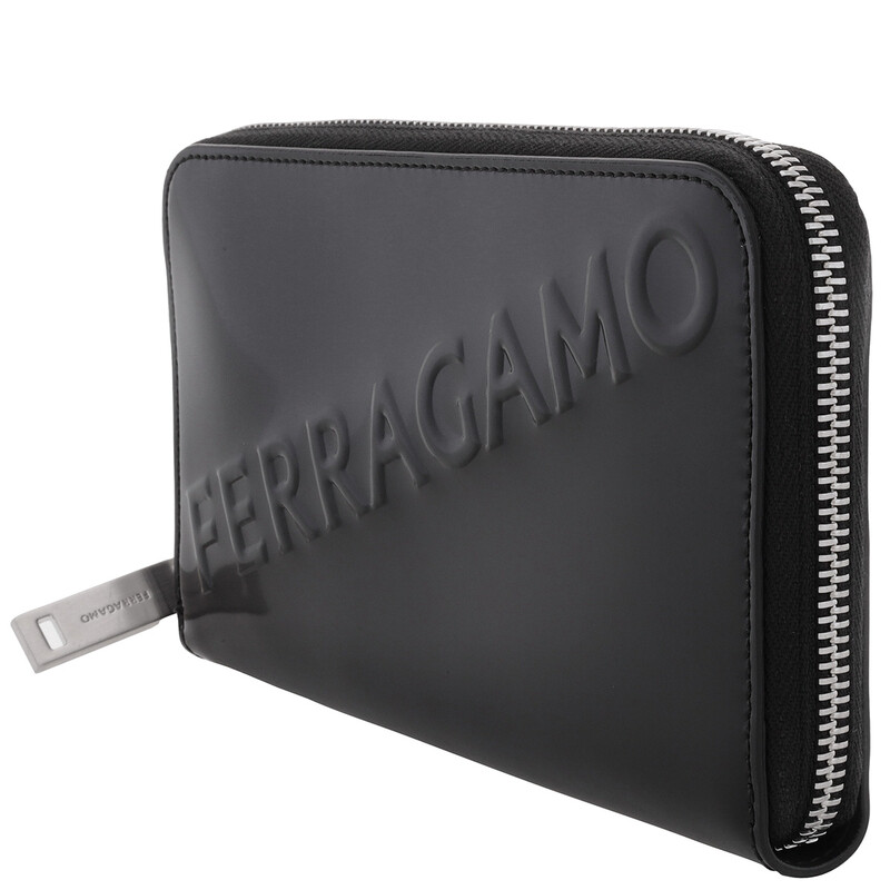 Salvatore Ferragamo Men's Embossed Long Leather Wallet 661212
