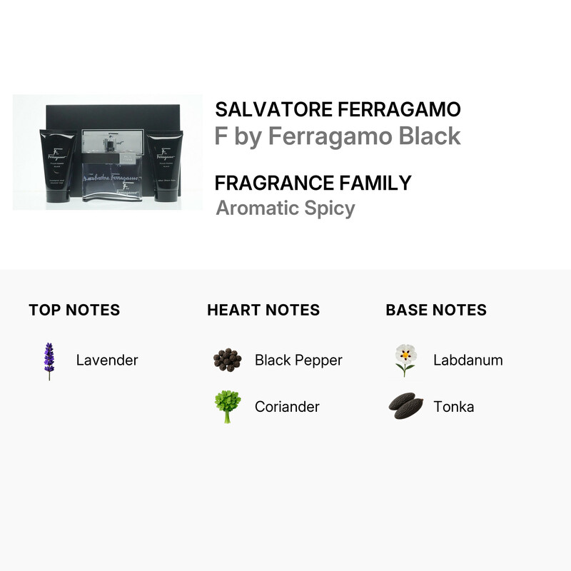 Salvatore Ferragamo Men's F Black 3pcs EDT Gift Set Fragrances