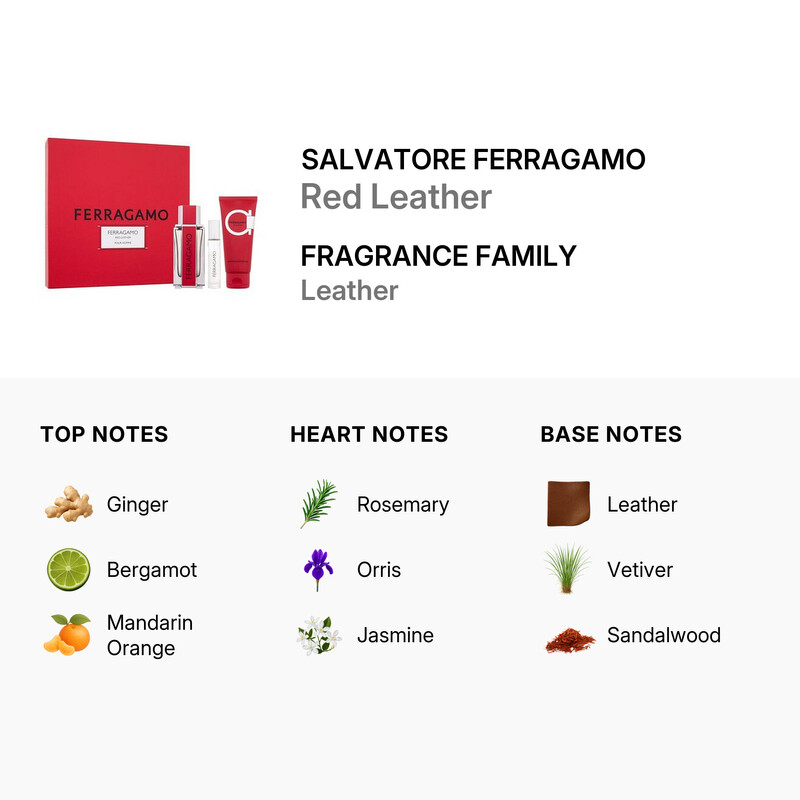 Salvatore Ferragamo Men's Red Leather Gift Set Fragrances