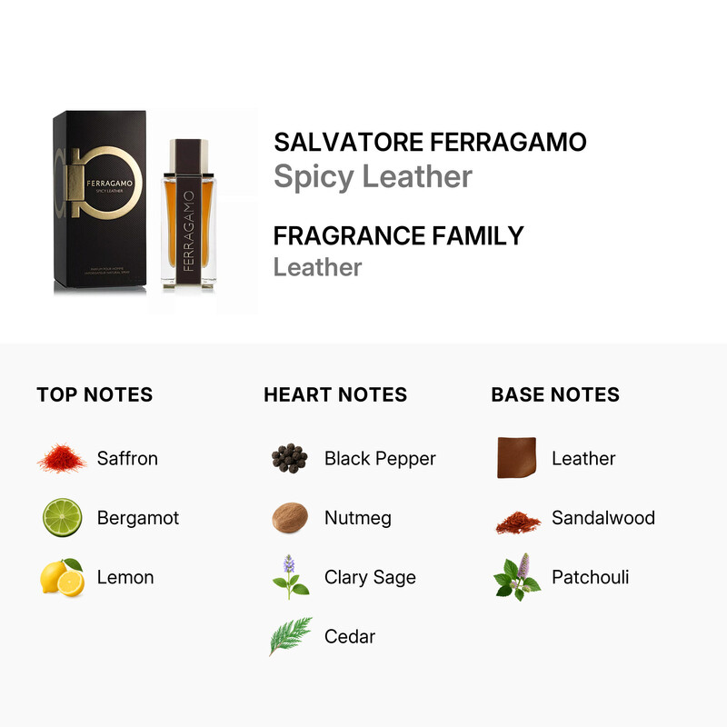 Salvatore Ferragamo Men's Spicy Leather EDP Spray 3.4 oz