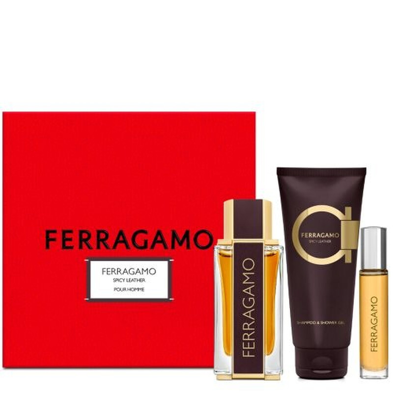 Salvatore Ferragamo Men's Spicy Leather Gift Set Fragrances