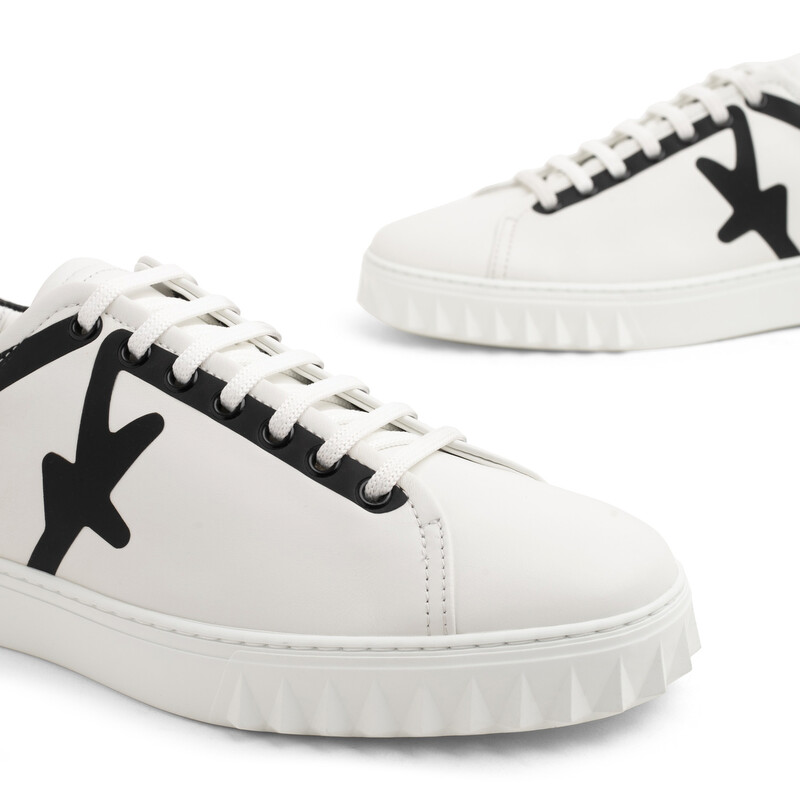 Ferragamo Salvatore Ferragamo Men's White Nephin Low-top Sneakers