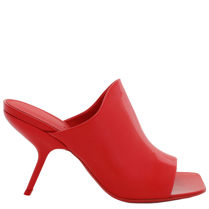 Ferragamo Red Calfskin Open-Toe Slide Sandals, Size 9 C 01G519
