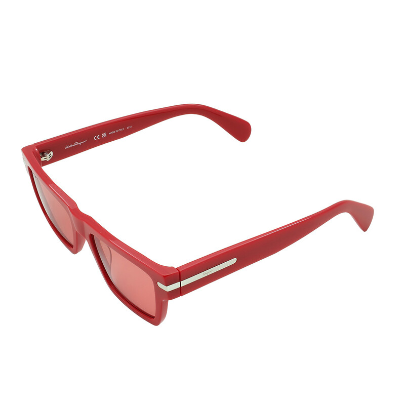 美品　Salvatore Ferragamo　1016　レッドレンズ・フレーム Ferragamo Salvatore Ferragamo Red Square Men's Sunglasses SF1086S