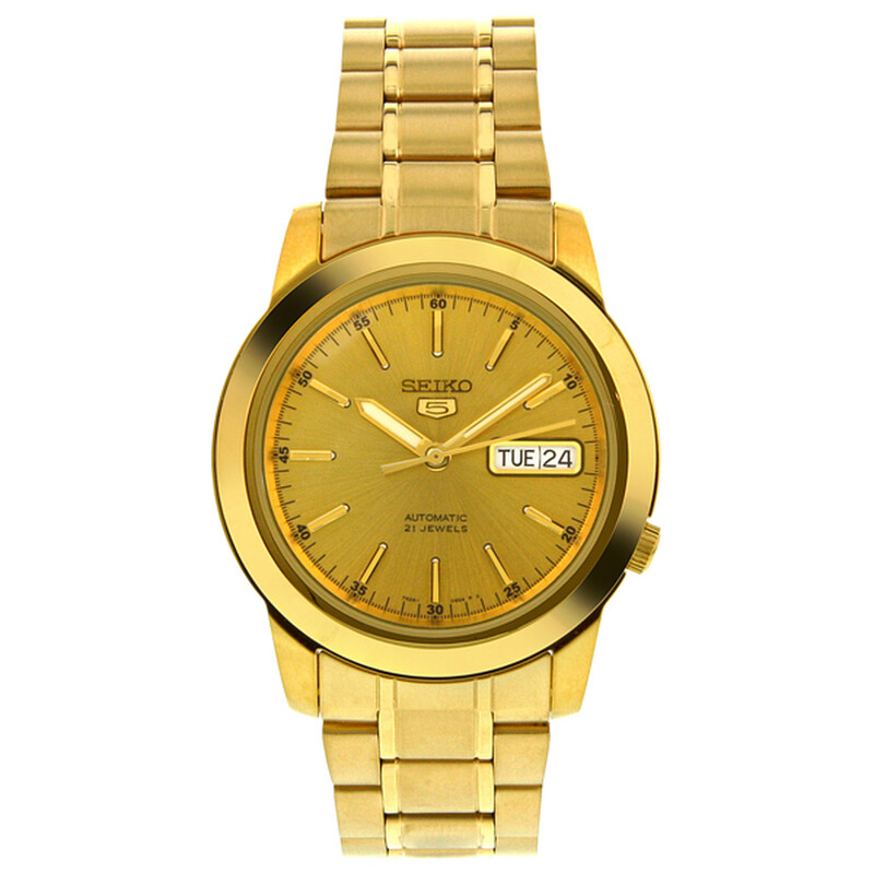 Seiko 5 Automatic Champagne Dial Yellow Gold-tone Men's Watch