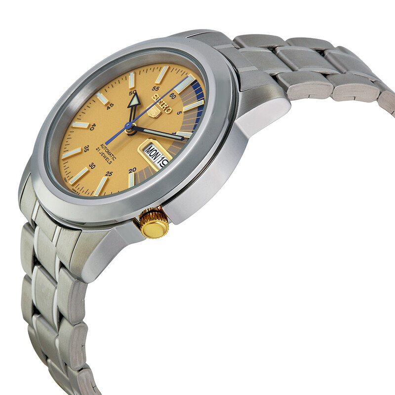 Seiko 5 Automatic Gold Dial Stainless Steel Men's Watch SNKK29