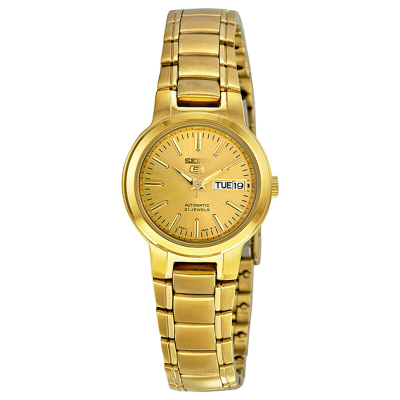Seiko Series 5 Automatic Gold Dial Ladies Watch SYME46  display picture 2