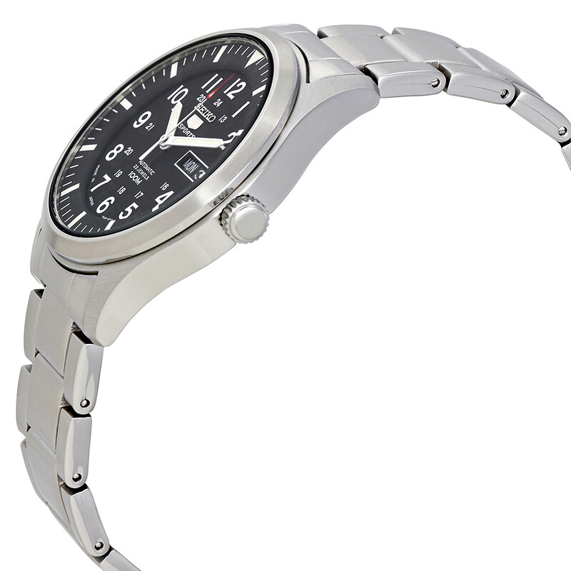 Seiko 5 Black Dial Stainless Steel Men's Watch SNZG13J1