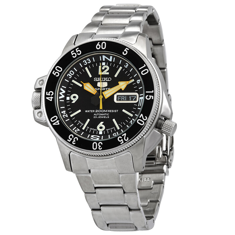 Seiko 5 Compass Automatic Black Dial Men's Watch SKZ211J1