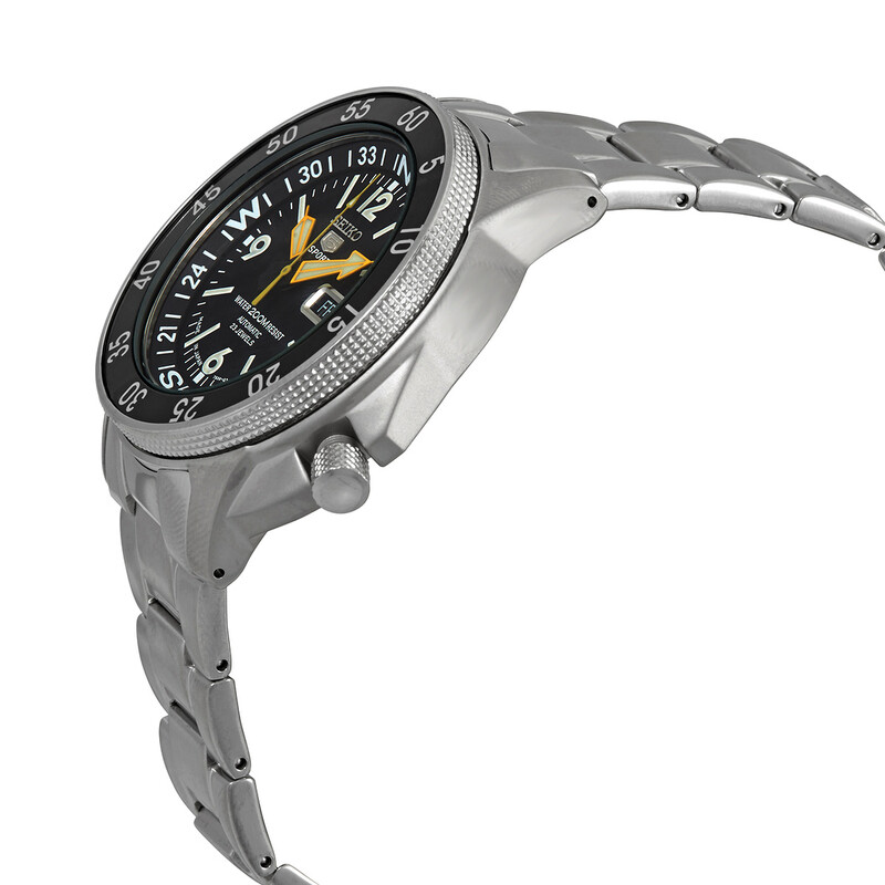 Seiko 5 Compass Automatic Black Dial Men's Watch SKZ211J1
