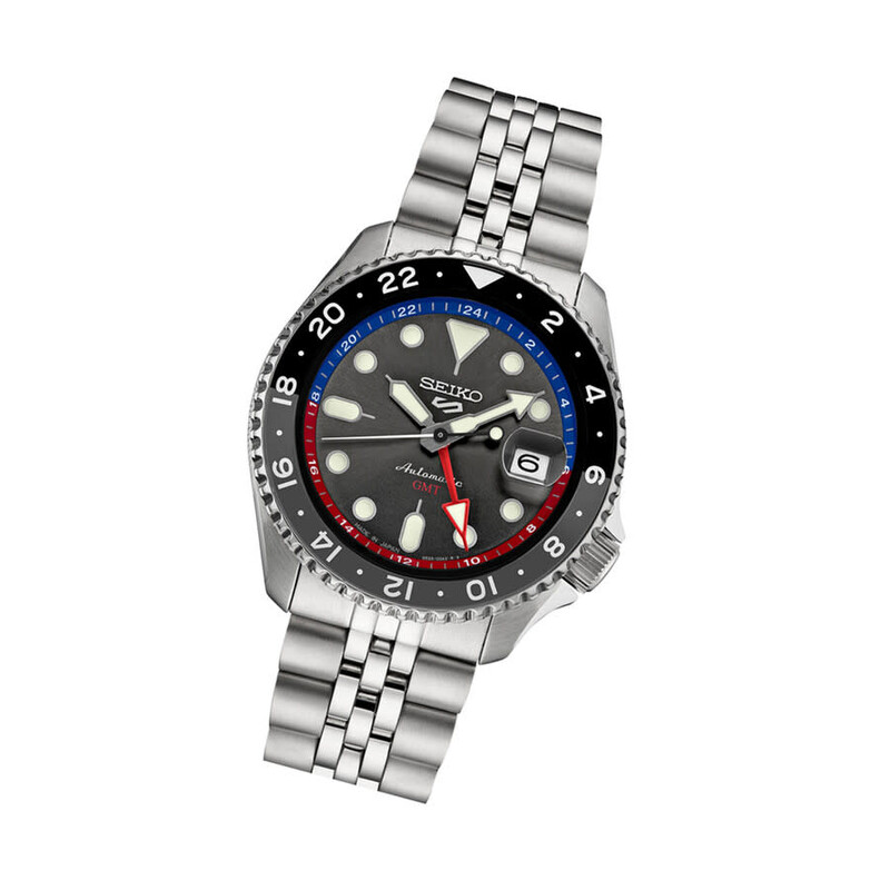 Seiko 5 Sports SKX GMT Automatic Grey Dial Men's Watch SSK019