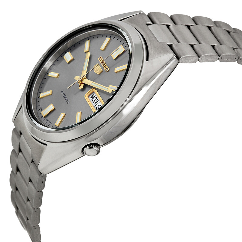 Seiko 5 Automatic Grey Dial Stainless Steel Men display picture 2