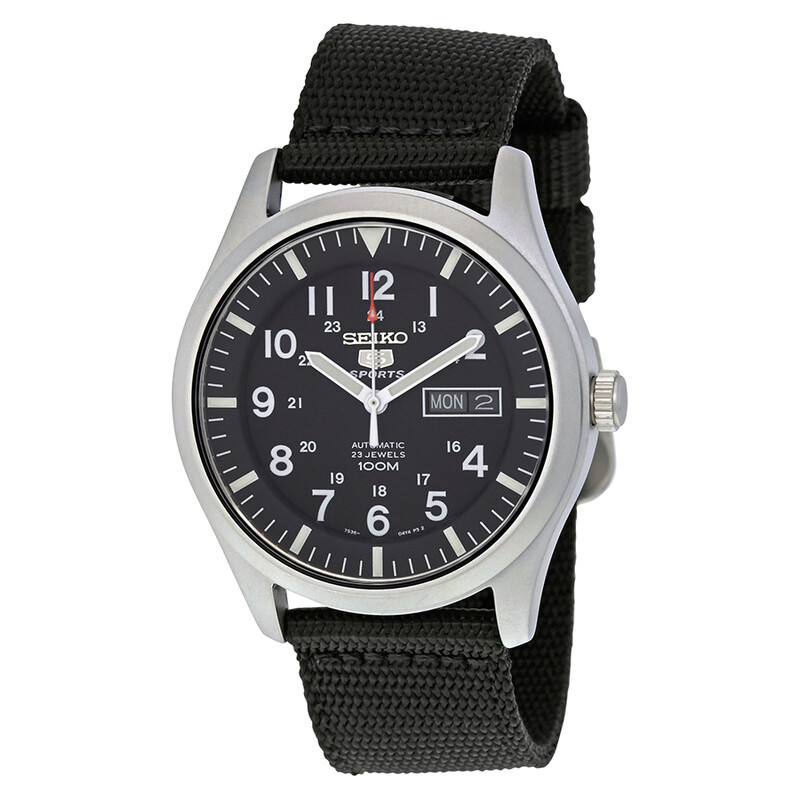 Seiko 5 Sport Automatic Black Canvas Men's Watch SNZG15