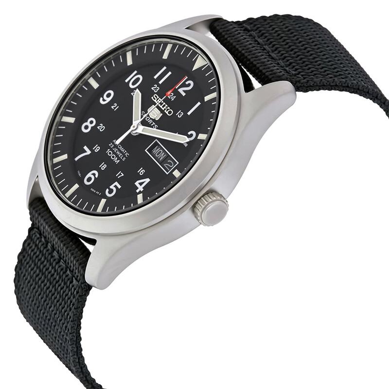 Seiko 5 Sport Automatic Black Canvas Men's Watch SNZG15