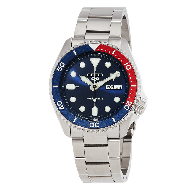 Seiko 5 Sports Automatic Blue Dial Pepsi Bezel Men's Watch