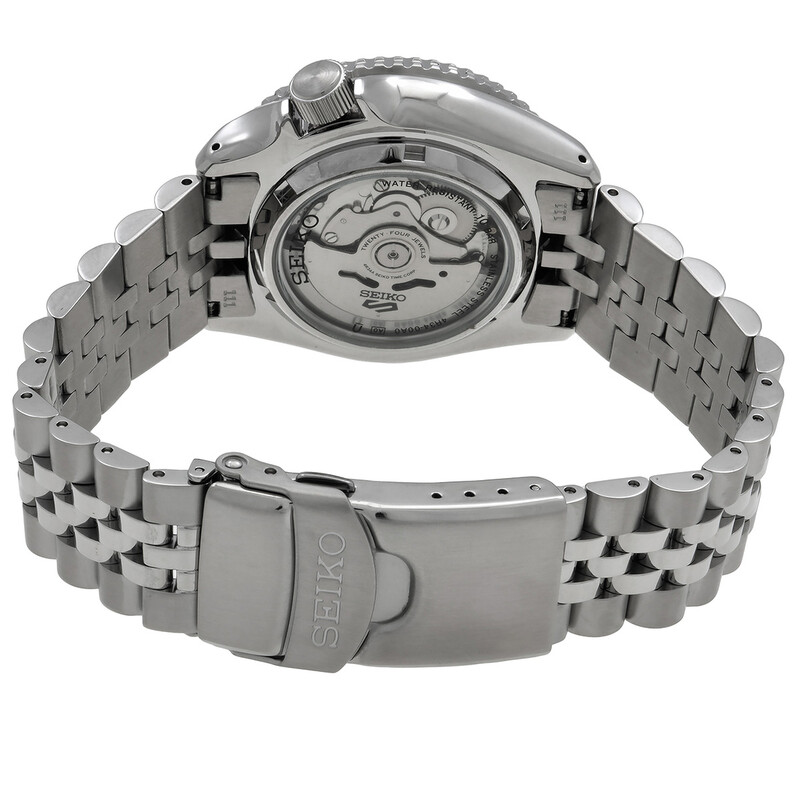 Seiko 5 Sports GMT Automatic Silver Dial Batman Bezel Men's Watch